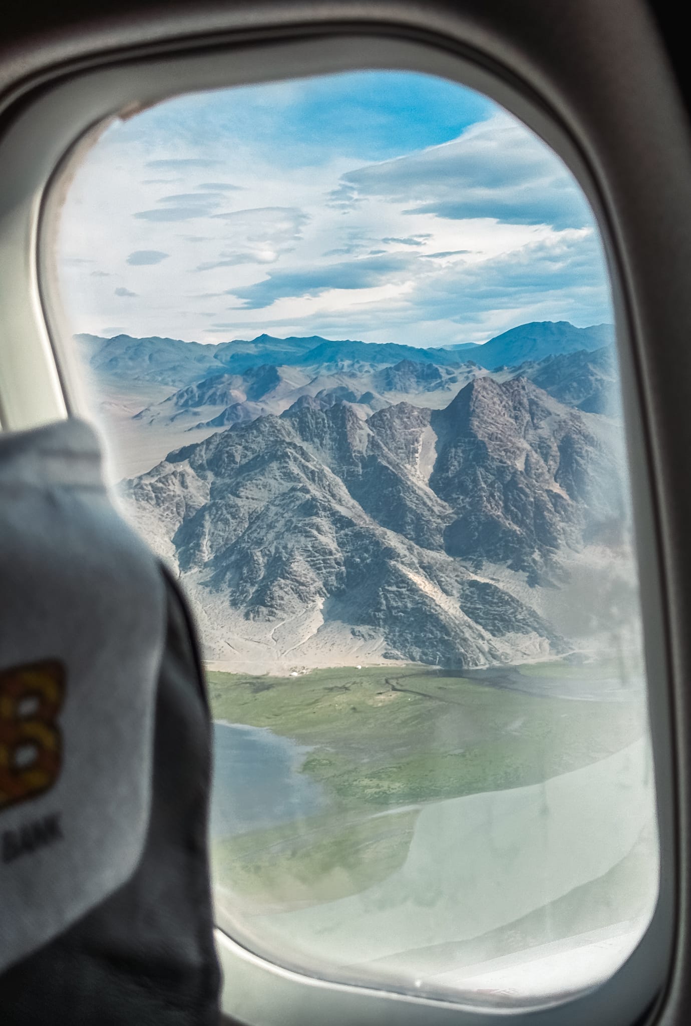 Altai mountains view from the plane